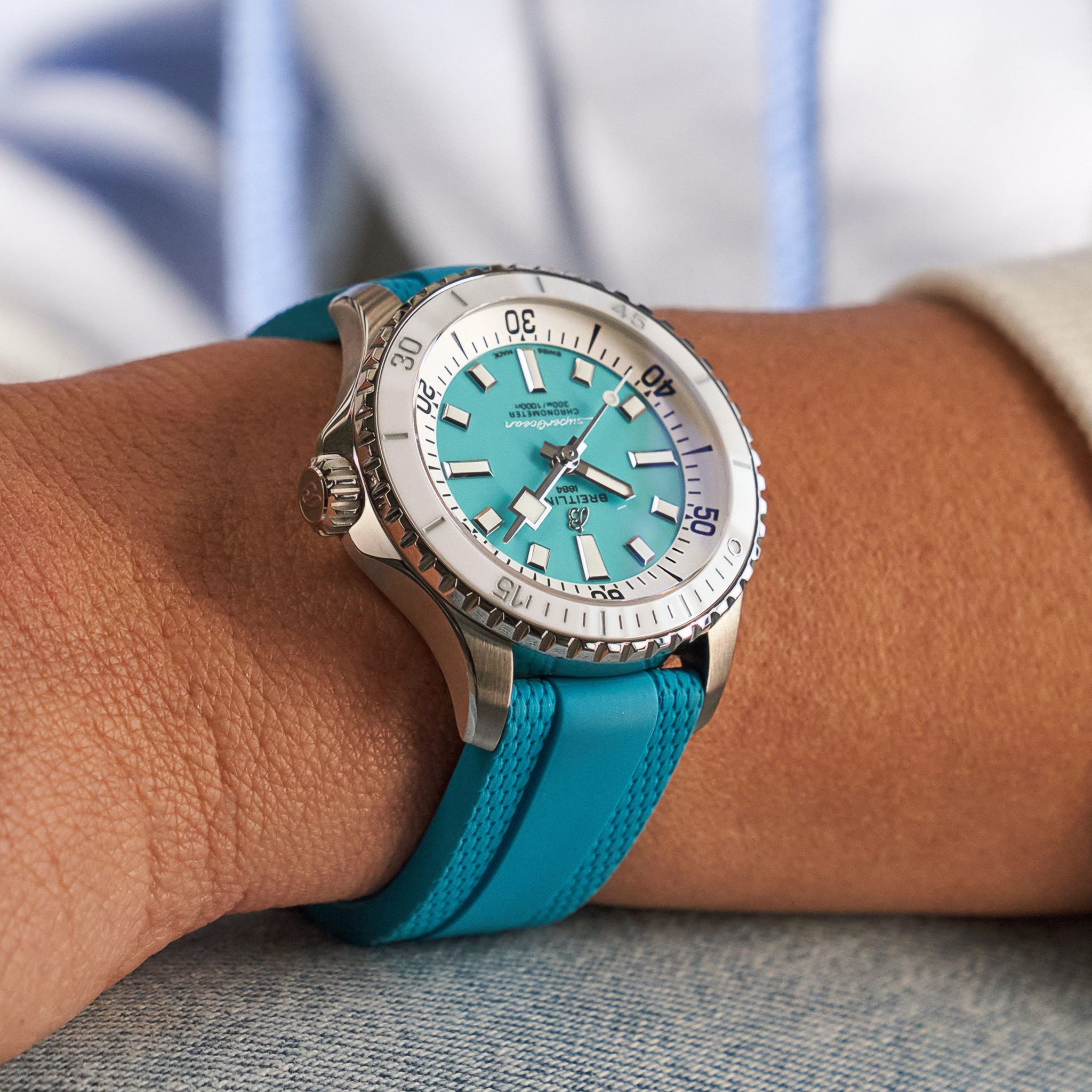 A17377211C1S1 Breitling Superocean Automatic 36 turkos gummiband