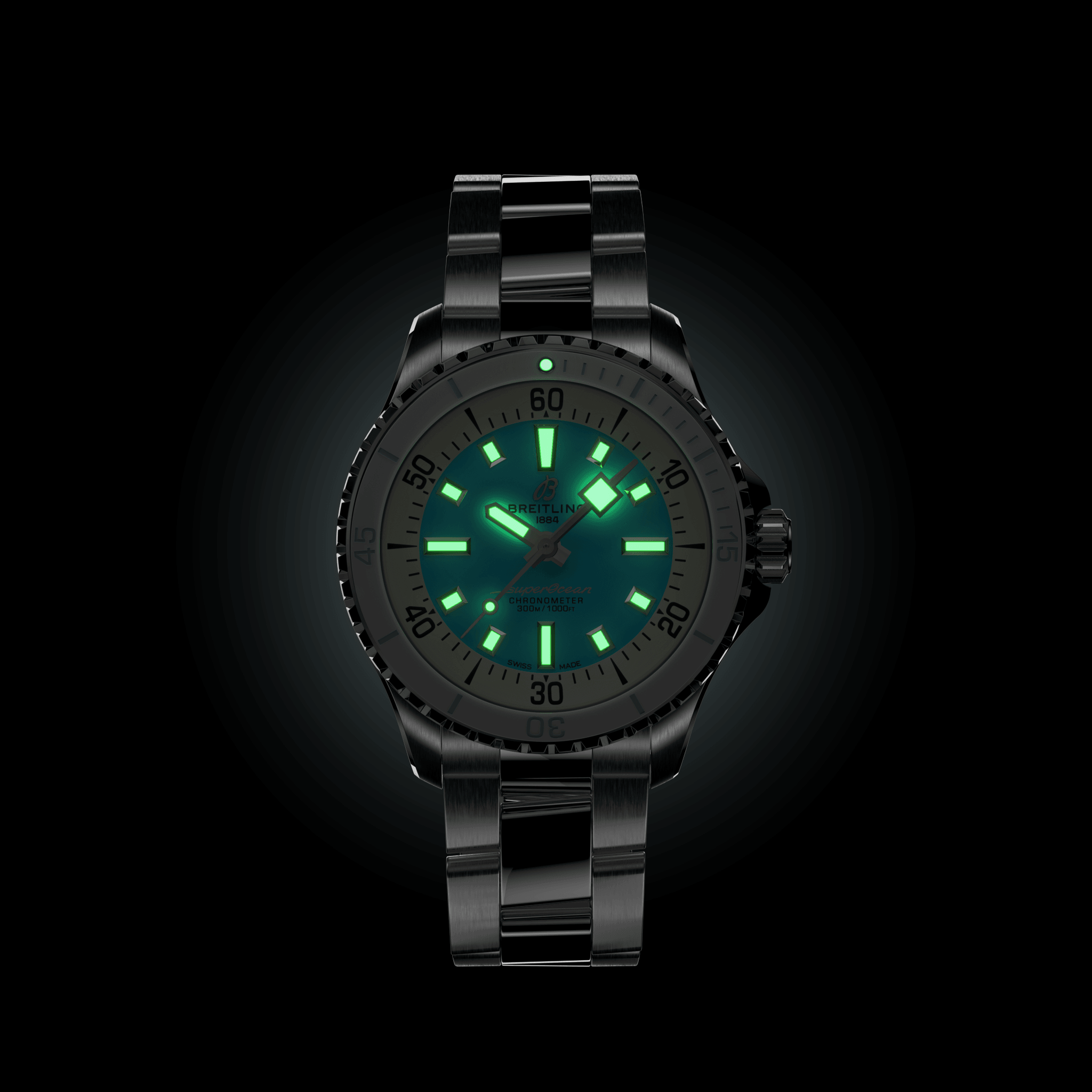 A17377211C1A1 Breitling Superocean Automatic 36 turkos länk