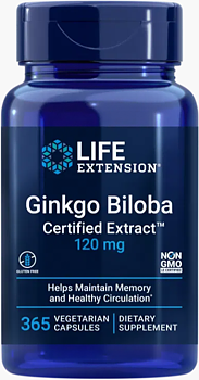 Life Extension Ginkgo Biloba 120 mg – Minne & Fokus (365 kapslar)