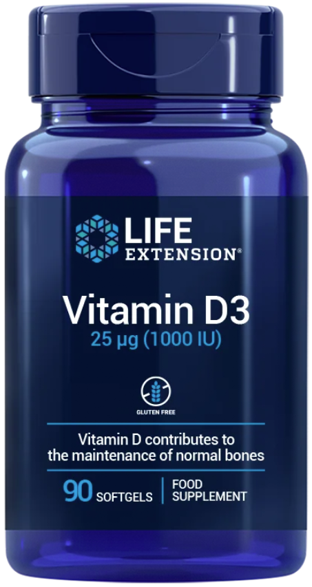 Life Extension Vitamin D3 1000 IE – Högkvalitativt D-vitamin (90 kap)