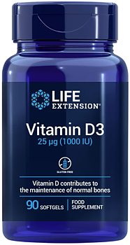 Life Extension Vitamin D3 1000 IE – Högkvalitativt D-vitamin (90 kap)