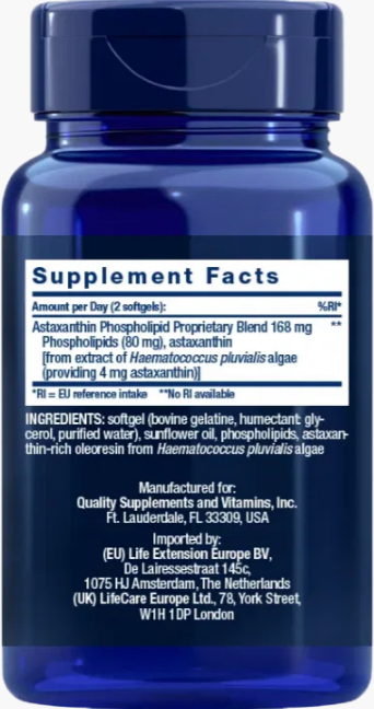 Life Extension Astaxanthin with Phospholipids – Antioxidant - 2