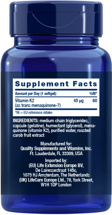Life Extension Low-Dose Vitamin K2 45 mcg – Skelett & Kärl - 2