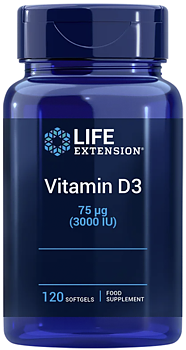 Life Extension Vitamin D3 3000 IE – Högdos D-vitamin (120 kap)