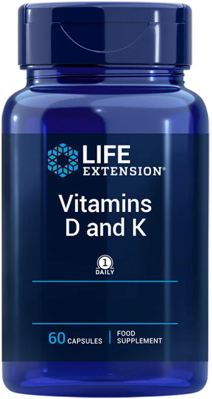 Life Extension Vitamins D and K – Skelett & Kärlhälsa (60 kap)