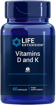 Life Extension Vitamins D and K – Skelett & Kärlhälsa (60 kap)
