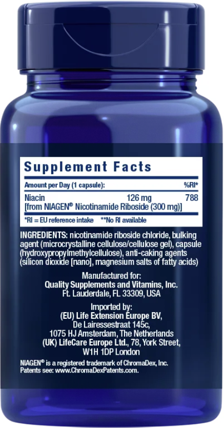 Life Extension NAD+ Cell Formula 300 mg – Cellenergi (30 kapslar) - 2