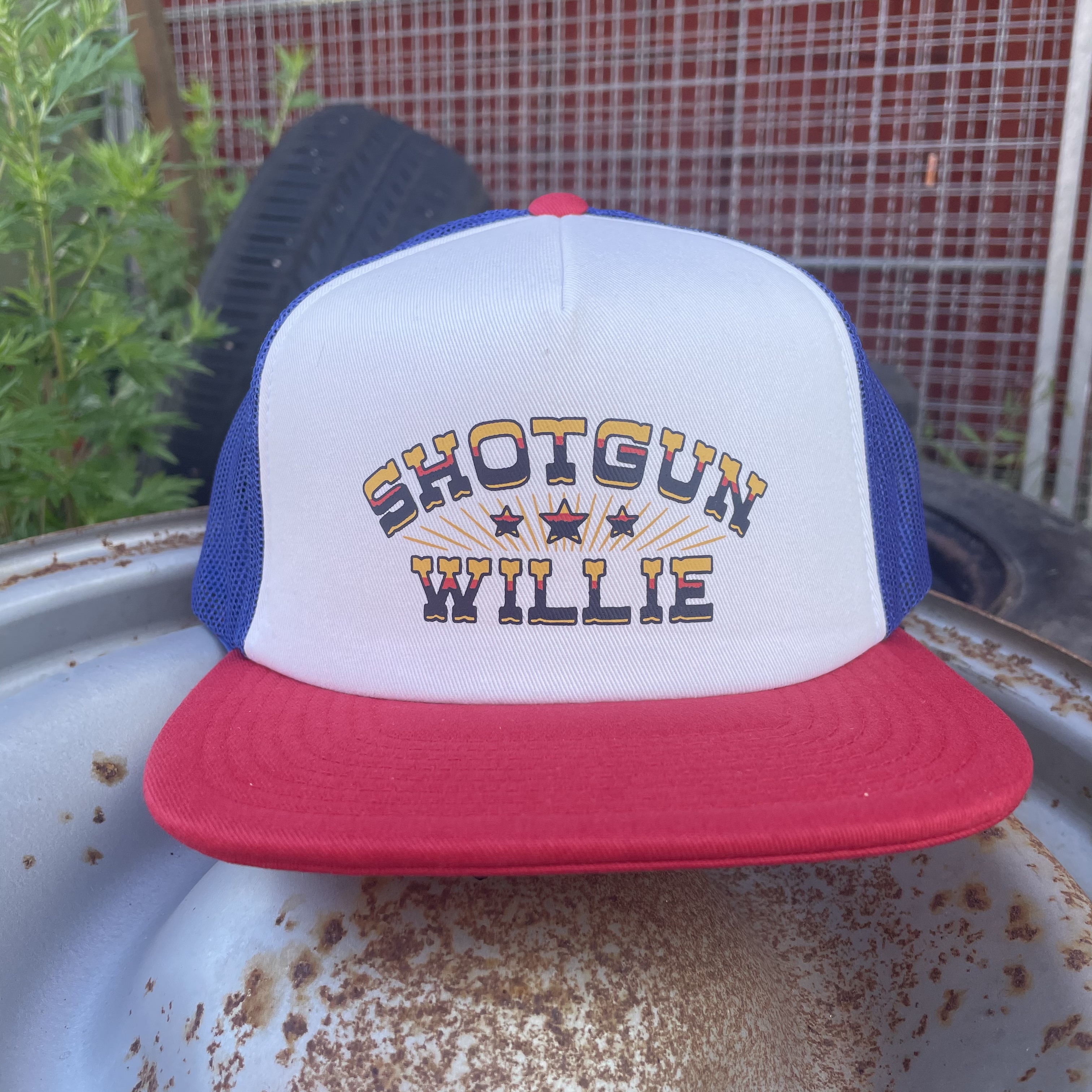 Willie Nelson shotgun Keps röd/blå/vit