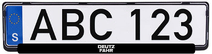 Nummerplåtsdekal "Deutz Fahr"