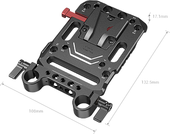 SMALLRIG 3016 Battery Plate V-Mount w Rod Clamp