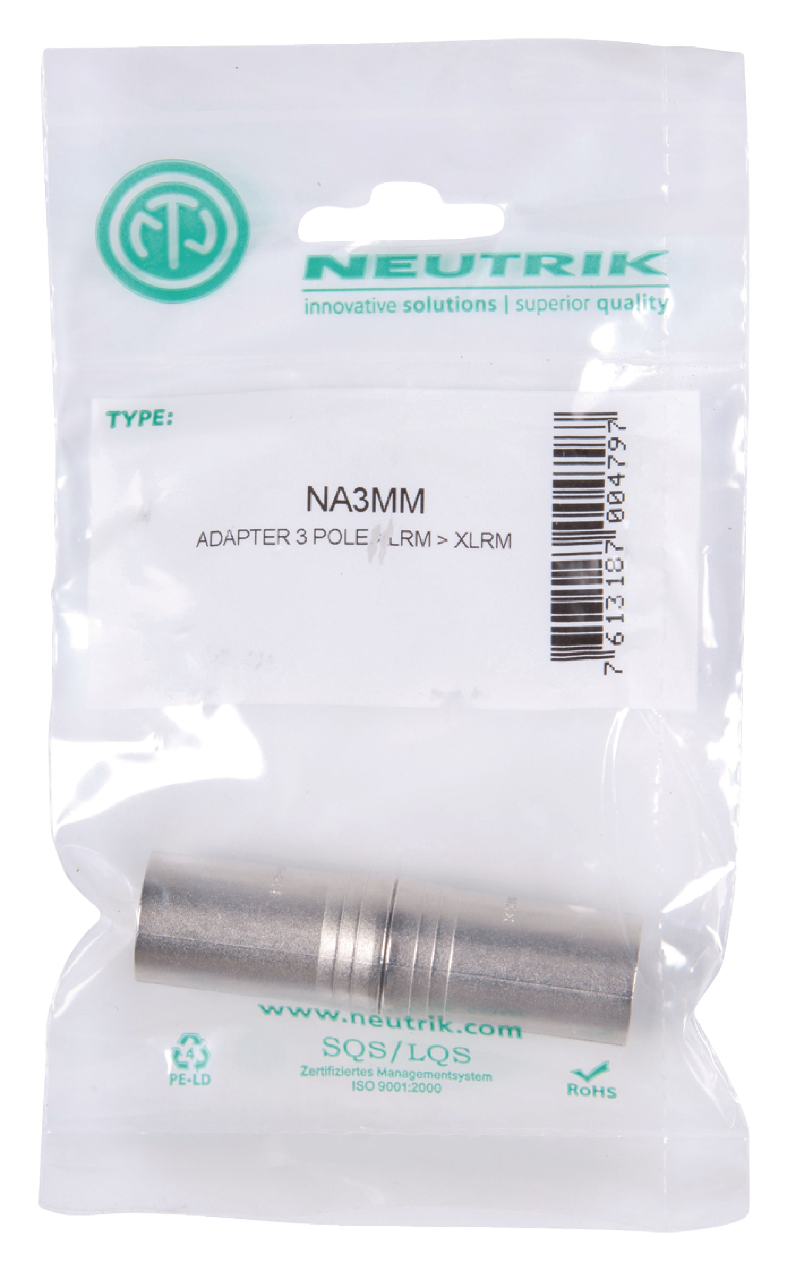 XLR Adapter XLR 3p Male - XLR 3p Male Silver - 2