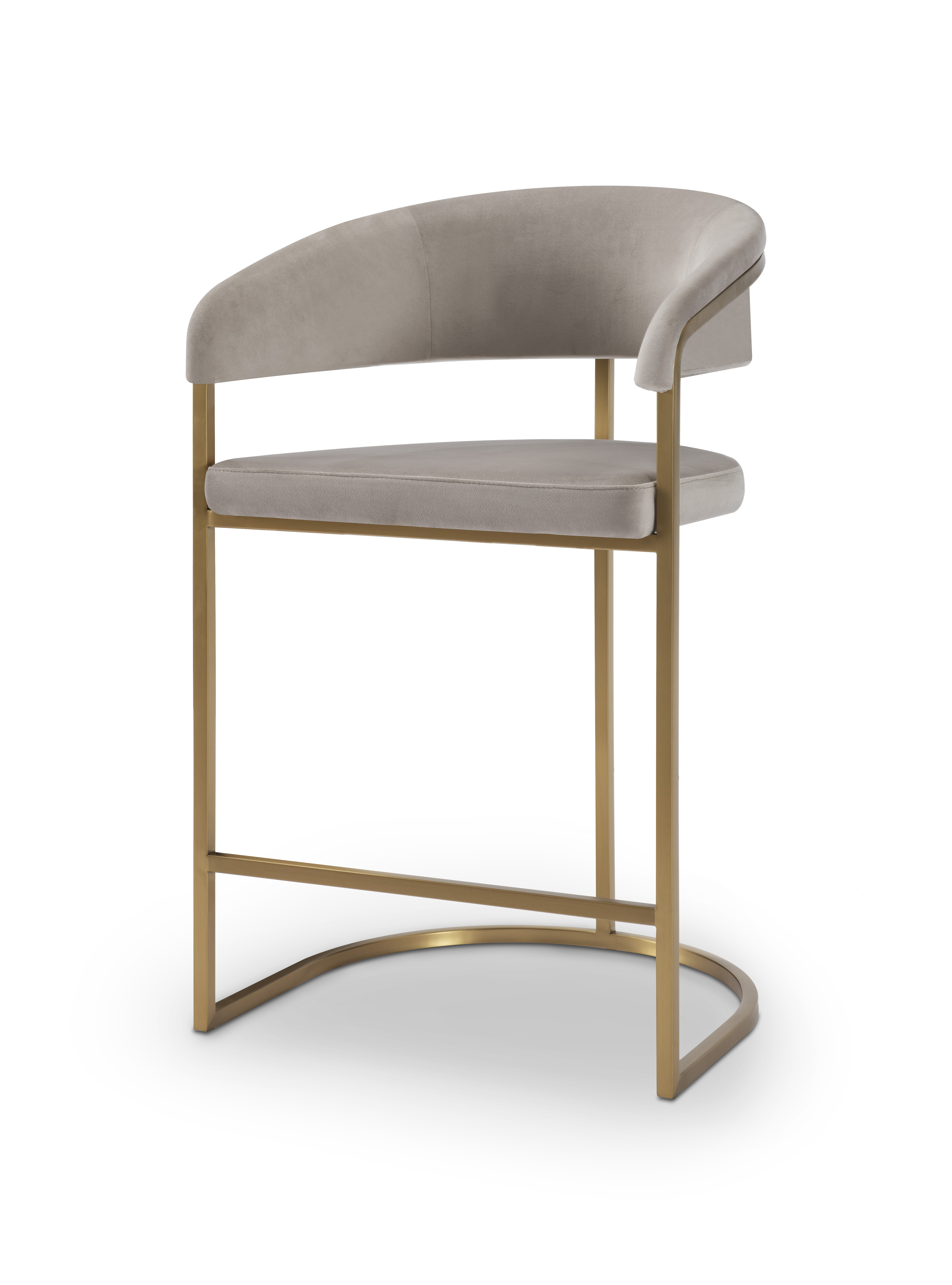 Chloé barstol mattguld/beige sammet - 4