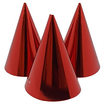 Partyhattar Röda Metallic