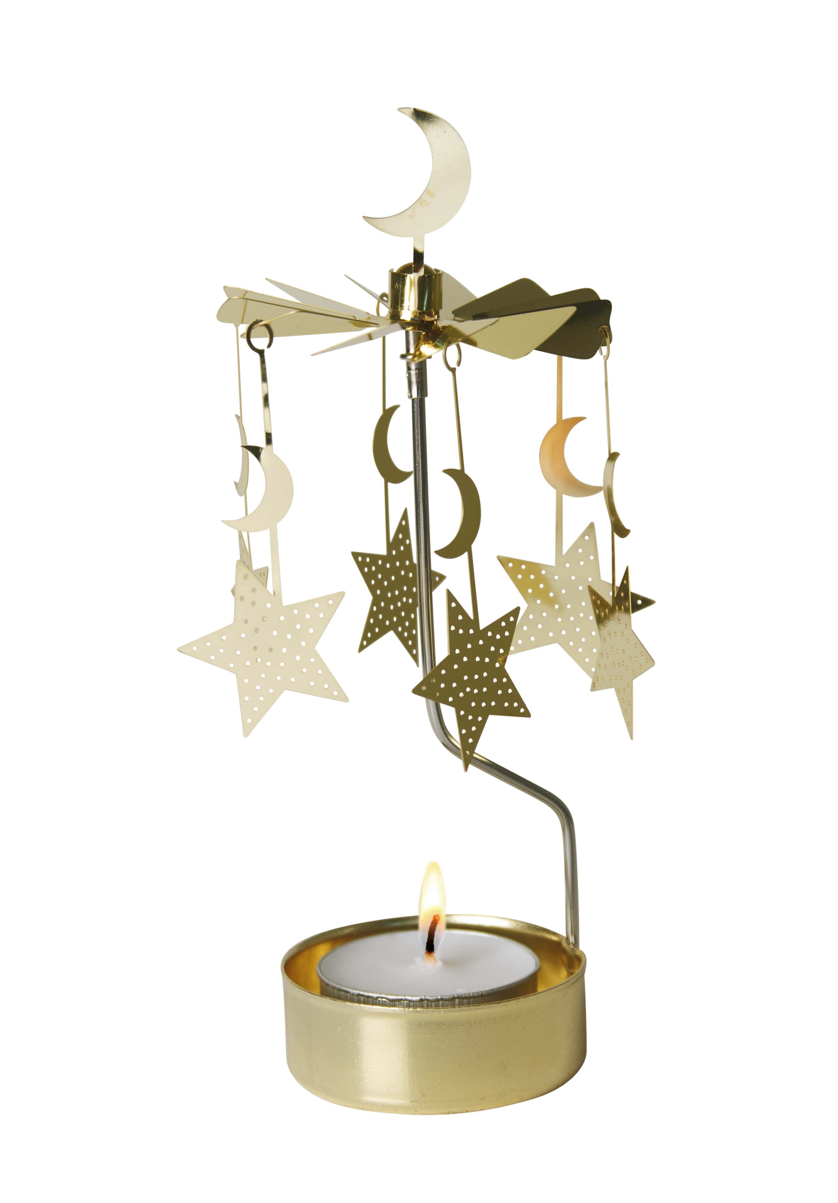 TEALIGHT SPINNER MOON AND STARS