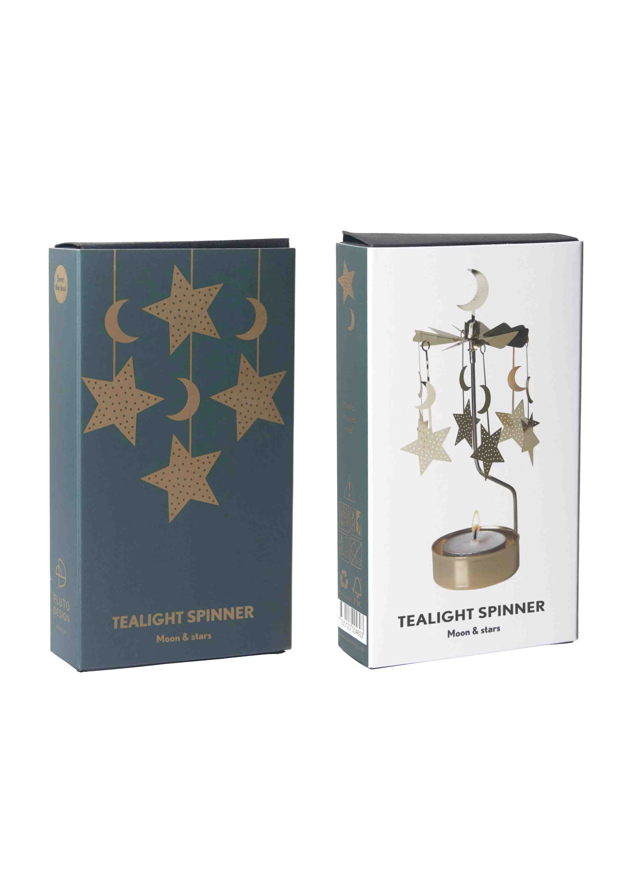 TEALIGHT SPINNER MOON AND STARS - 2