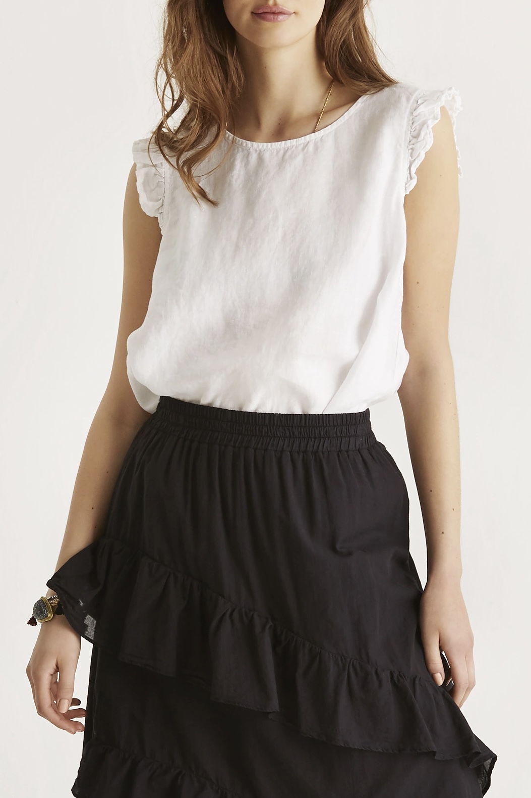  In Front - Lino Top White & Pink