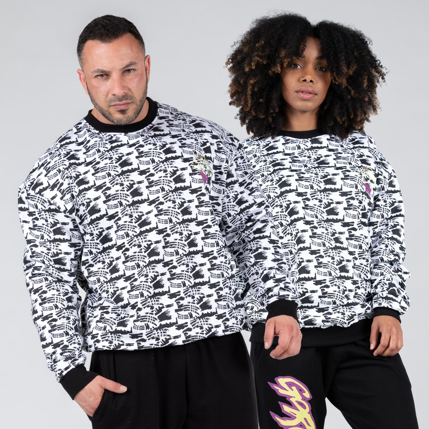 Legacy Oversized Sweatshirt, white/ black