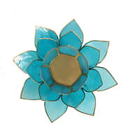 Lotus Atmospheric Light Chakra 5 Blue Gold Trim -- 13.5