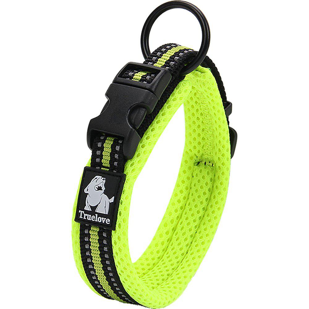Vadderat ställbart halsband med reflex, 50-55cm, Gul