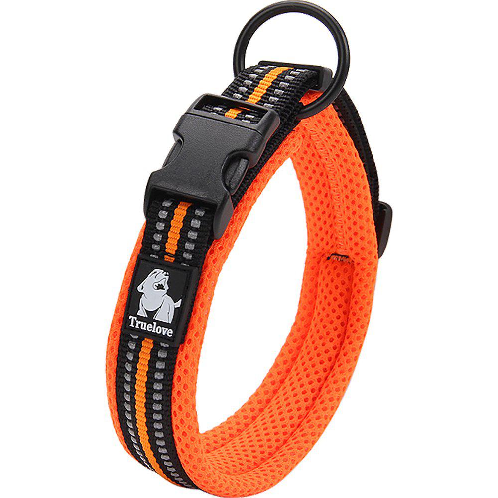 Vadderat ställbart halsband med reflex, 50-55cm, Orange