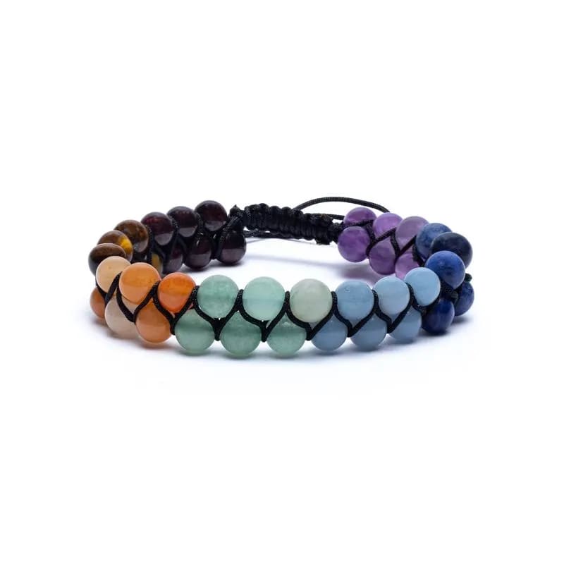 Chakra Bracelet Double Row Adjustable