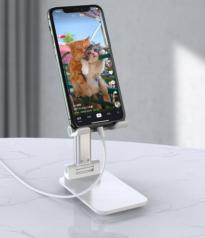 Phone Stand - Adjustable Height Black / White - 2