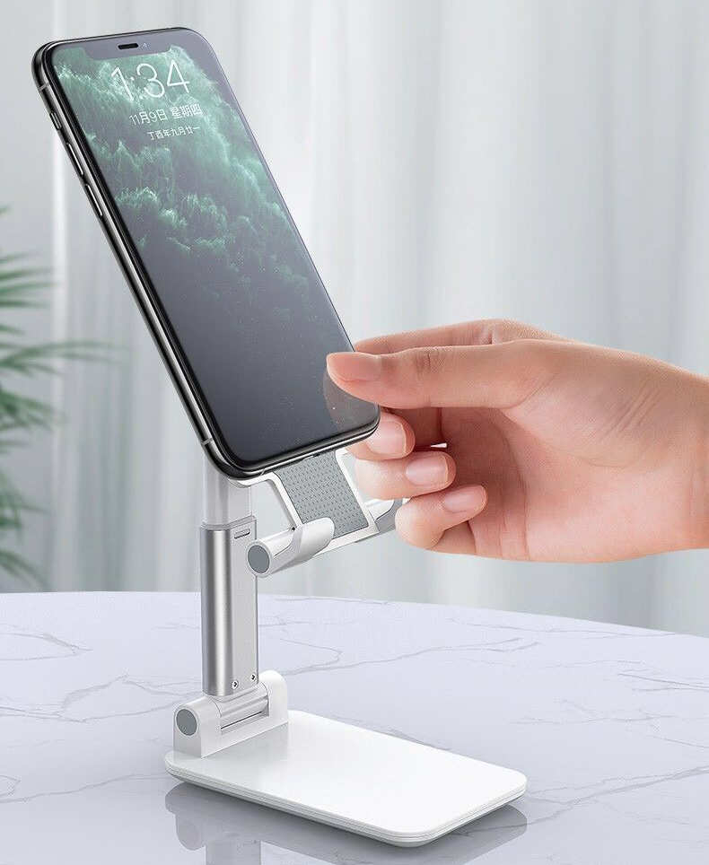 Phone Stand - Adjustable Height Black / White - 8