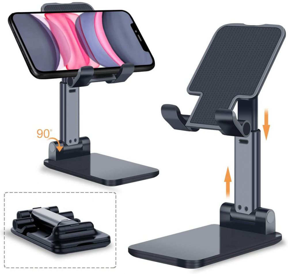 Phone Stand - Adjustable Height Black / White - 7