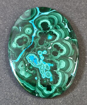 Krysokolla och Malakit Cabochon - Oval