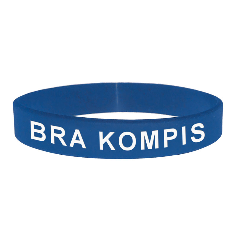 Silikonarmband - Bra kompis, blå - små