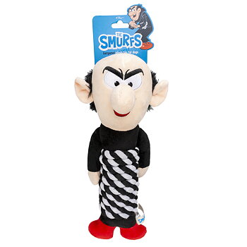 DuvoPlus Hundleksak Smurf Plysch/Rep Gargamel 33x13x7cm Svart/Vit