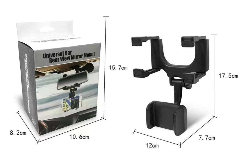 Phone Holder - Rearview Mirror Mount Universal - 5