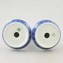 Raija Uosikkinen (Antica 1960s) Two Candleholders with Blue Geometric Pattern 13 cm