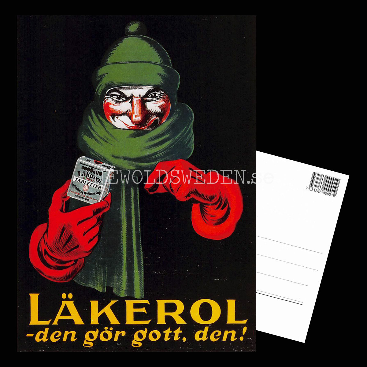 LÄKEROL - den gör gott, den! - Sigge Fürst 1905 - 1984 - Vykort A5 - 3