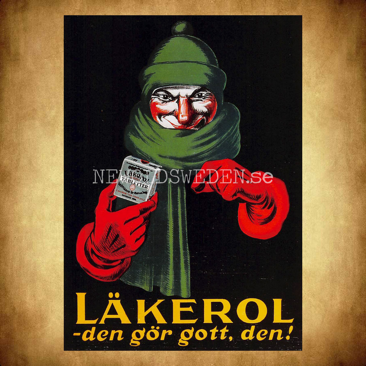 LÄKEROL - den gör gott, den! - Sigge Fürst 1905 - 1984 - Vykort A5 - 2
