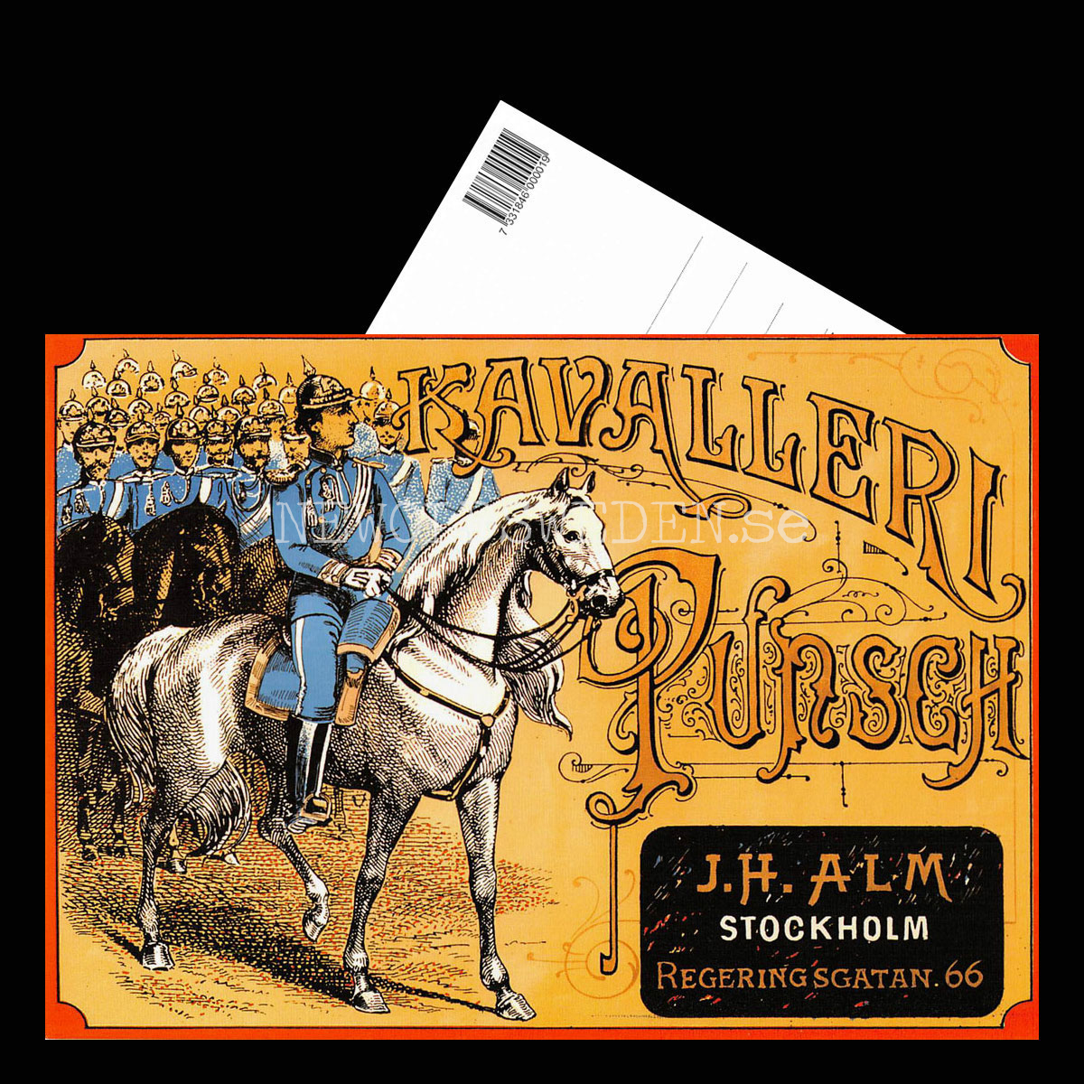 KAVALLERI Punsch - J.H. Alm Stockholm - Vykort A5 - 3