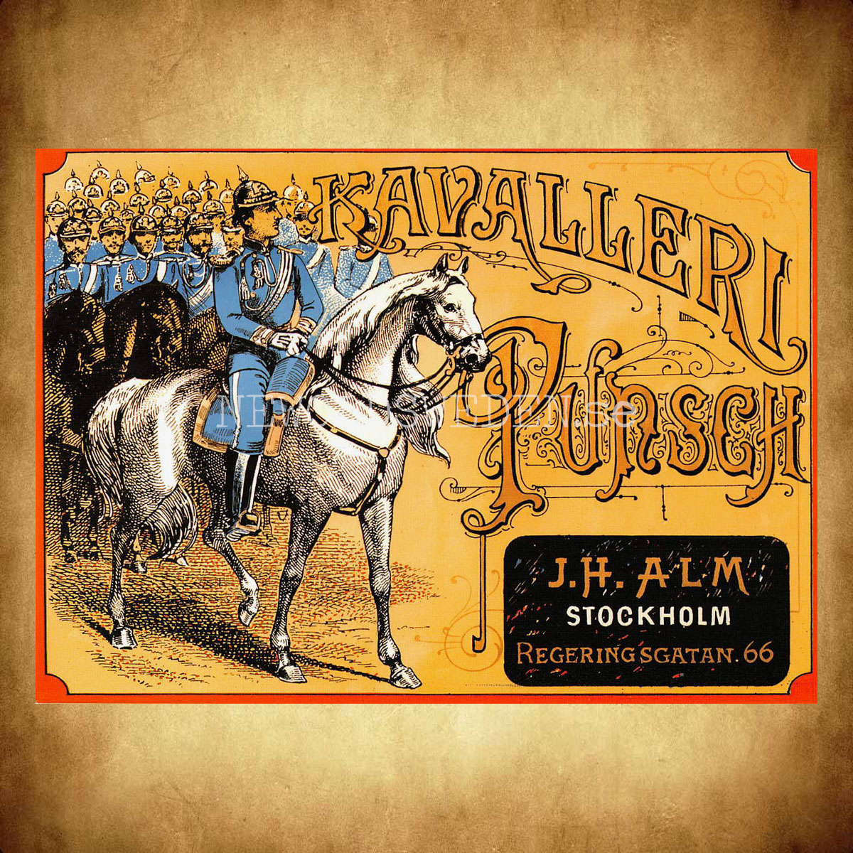 KAVALLERI Punsch - J.H. Alm Stockholm - Vykort A5 - 2