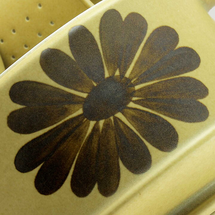 Olga Osol (Tunturi 1960) Yellow Teapot with Brown Flower Decor 24/12 cm  [Sample Images]