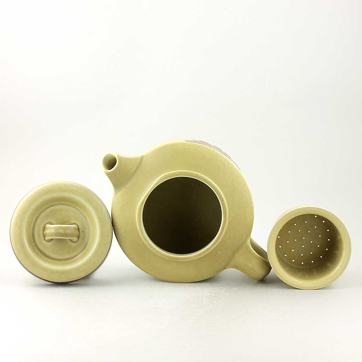 Olga Osol (Tunturi 1960) Yellow Teapot with Brown Flower Decor 24/12 cm  [Sample Images]