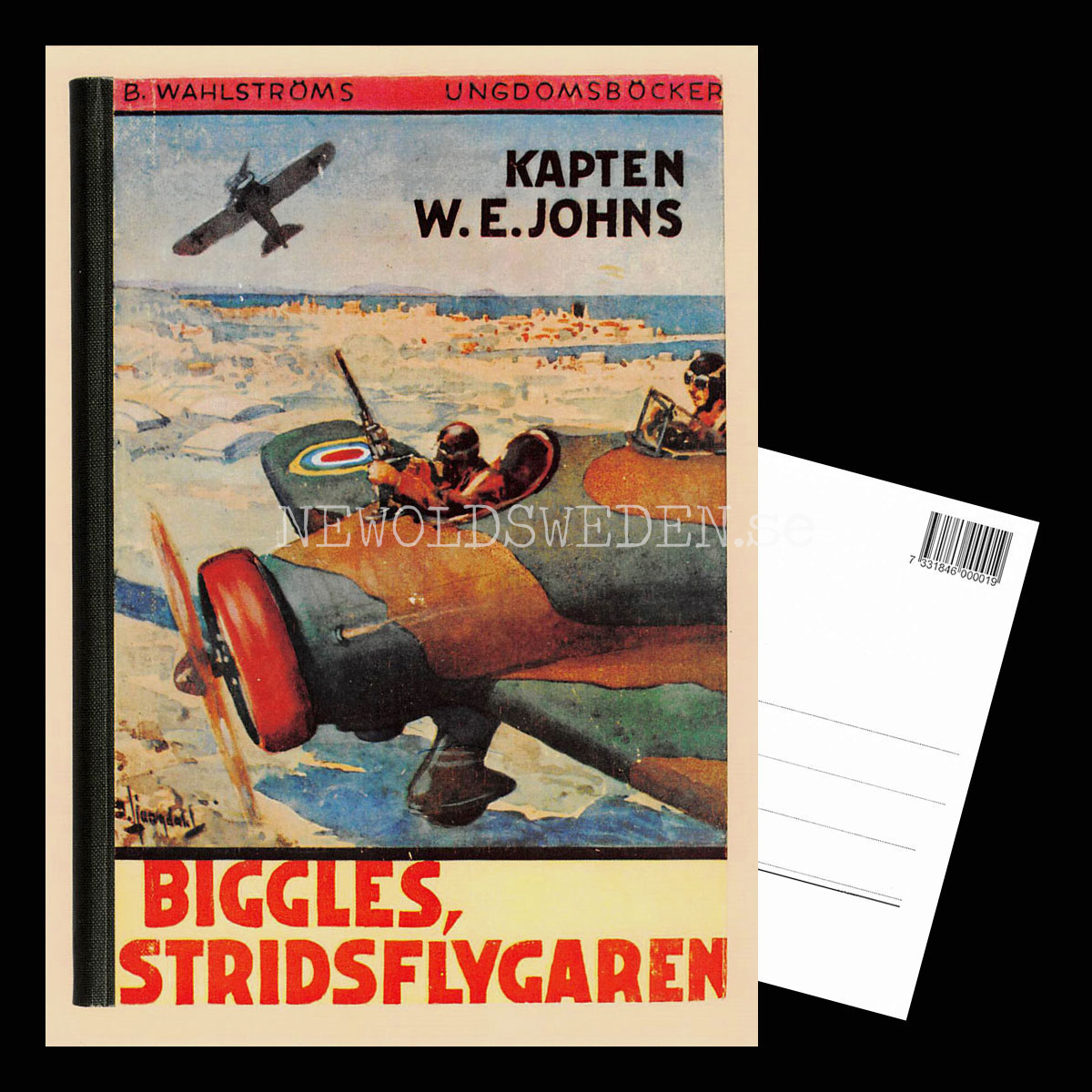 B. Wahlströms Ungdomsböcker - BIGGLES STRIDSFLYGAREN - Vykort A5 - 3