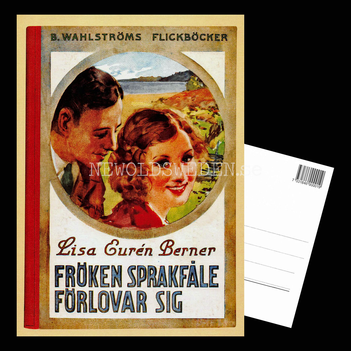 B. Wahlströms Flickböcker - FRÖKEN SPRAKFÅLLE FÖRLOVAR SIG - Vykort A5 - 3