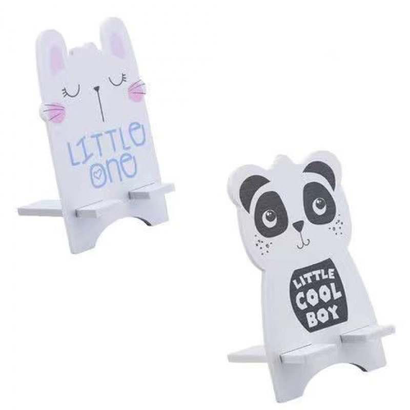 Wooden Mobile Stand - Panda/Cat - 3