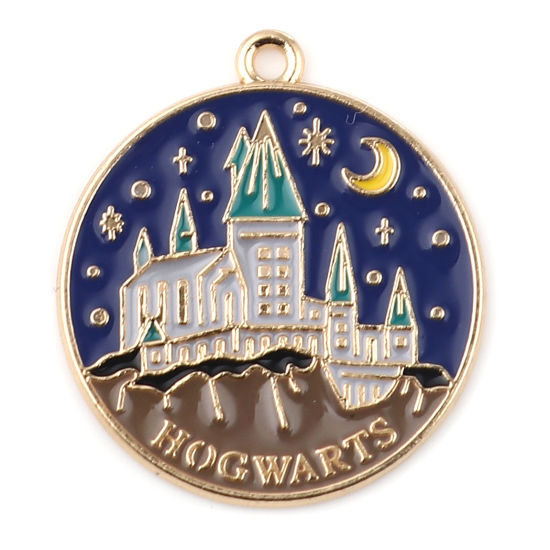 Charm -   Enameld round Hogwarts, Harry  Blue