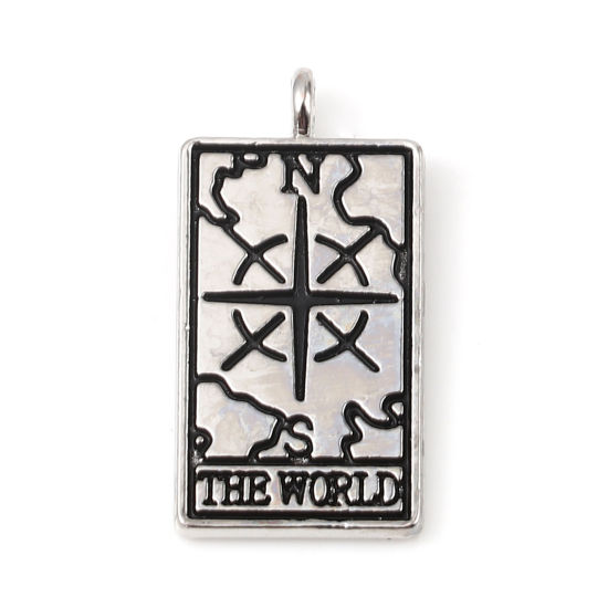 Charm  Tarot The world, Silver