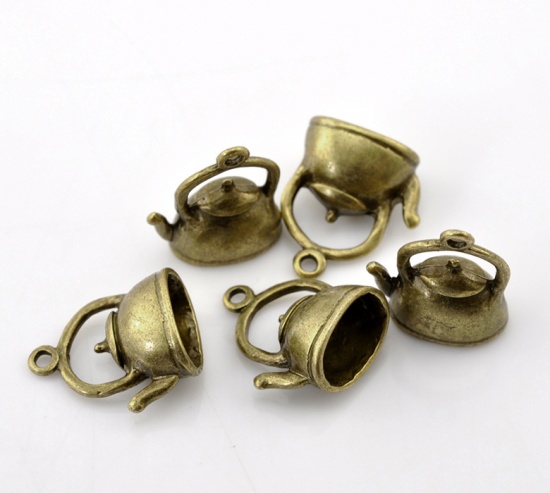 Berlock -  Te / Kaffekanna 3D , Brons - 2