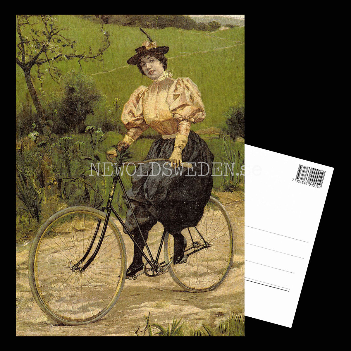 Cyklist början av 1900-talet - Vykort A5 - 3