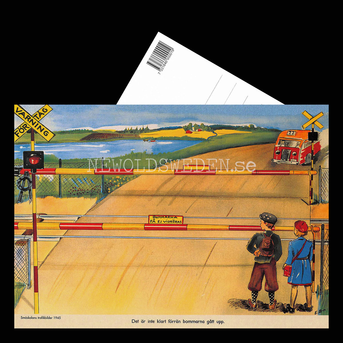 SKOLPLANSCH - Småskolans trafikbilder, 1945 - Vykort A5 - 3