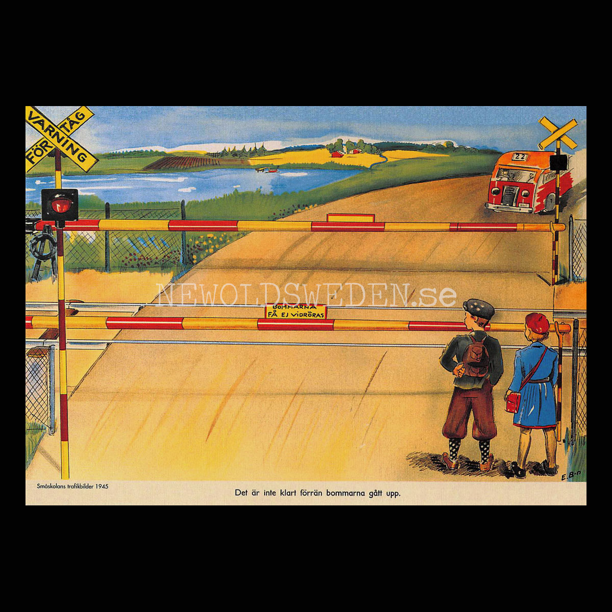 SKOLPLANSCH - Småskolans trafikbilder, 1945 - Vykort A5