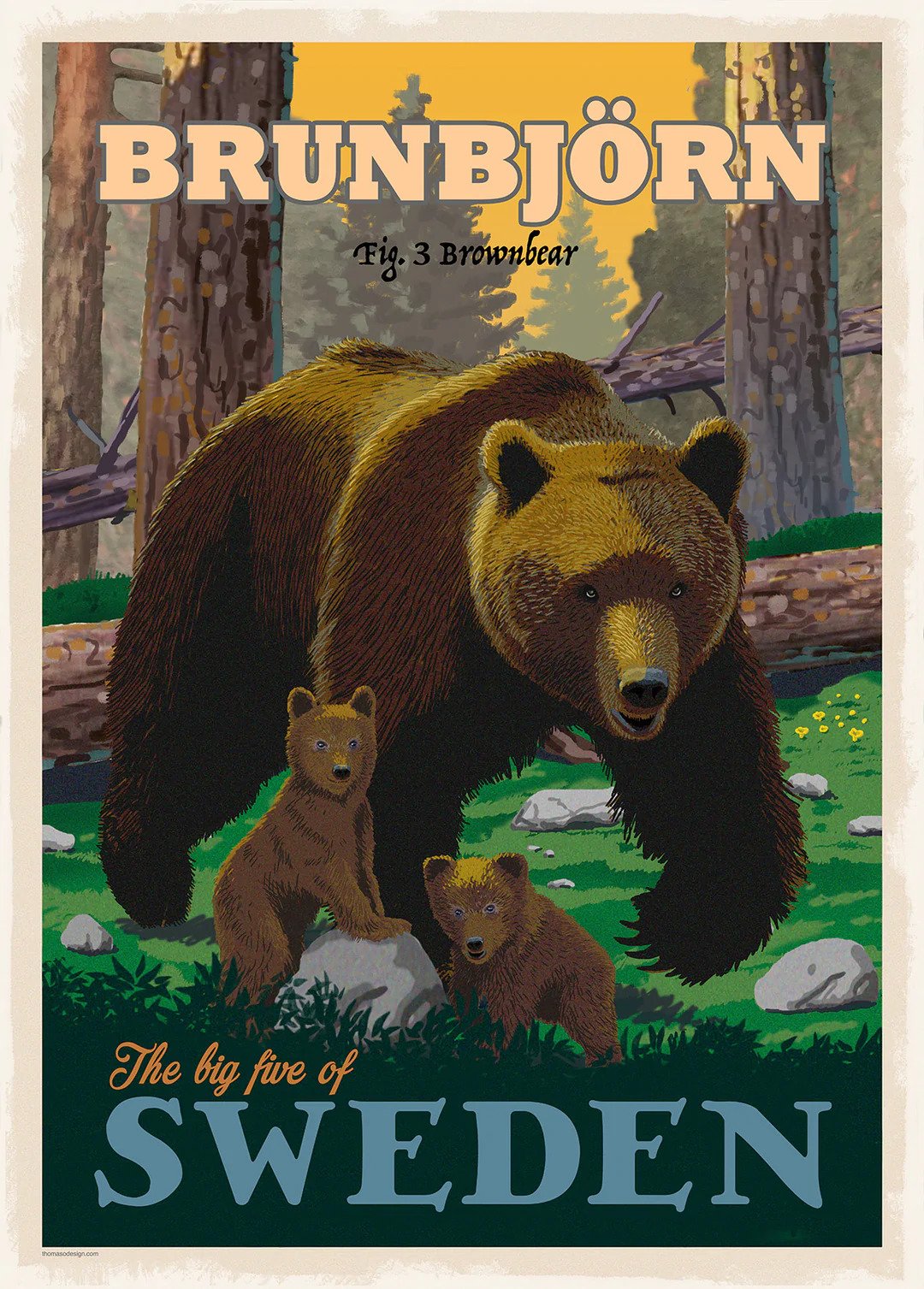 Poster Brown Bear A4 - ThomasO