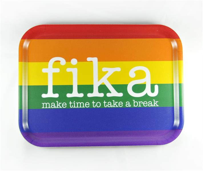 Make time FIKA bricka Pride, regnbågsfärgad
